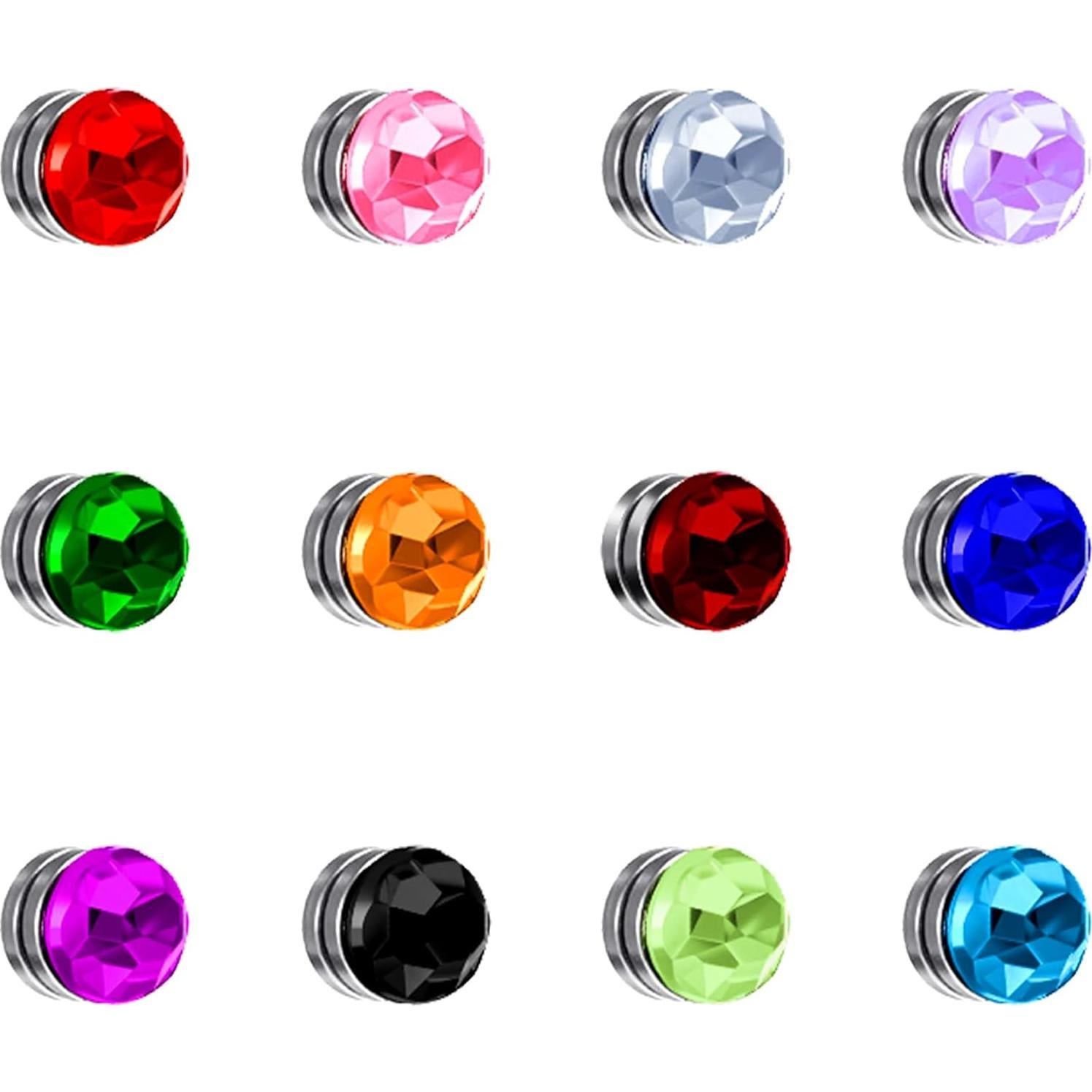 12 Marcadores de Copas de Vino Cristales Magnéticos Boao