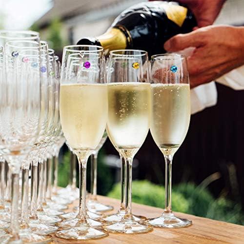 12 Marcadores de Copas de Vino Cristales Magnéticos Boao