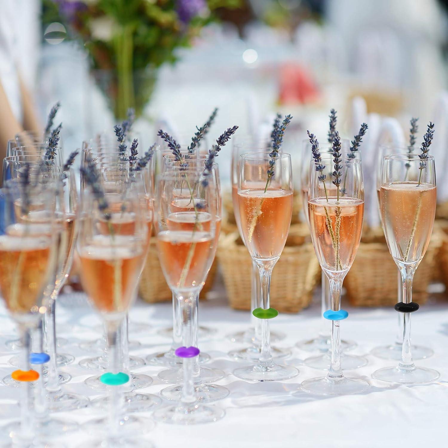 48 Marcadores de Silicona para Copas de Vino Zonon - Colores Variados