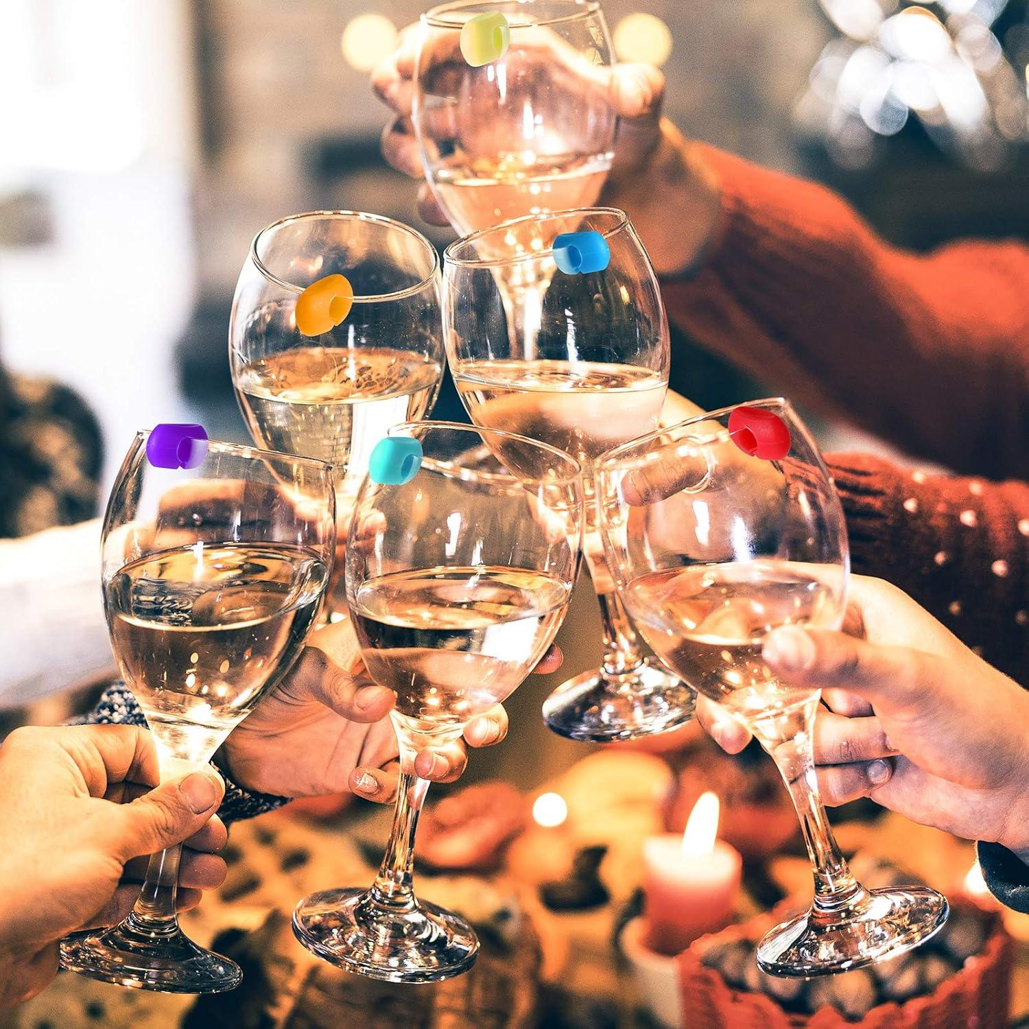 48 Marcadores de Silicona para Copas de Vino Zonon - Colores Variados