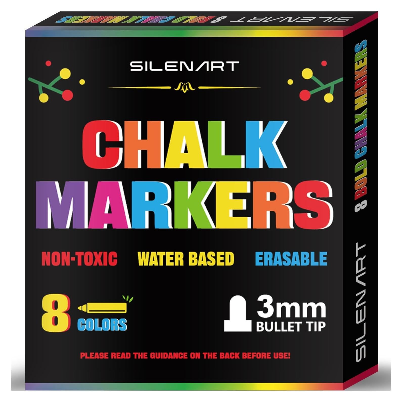 Marcadores de Tiza Líquida SILENART - 8 Colores Vibrantes