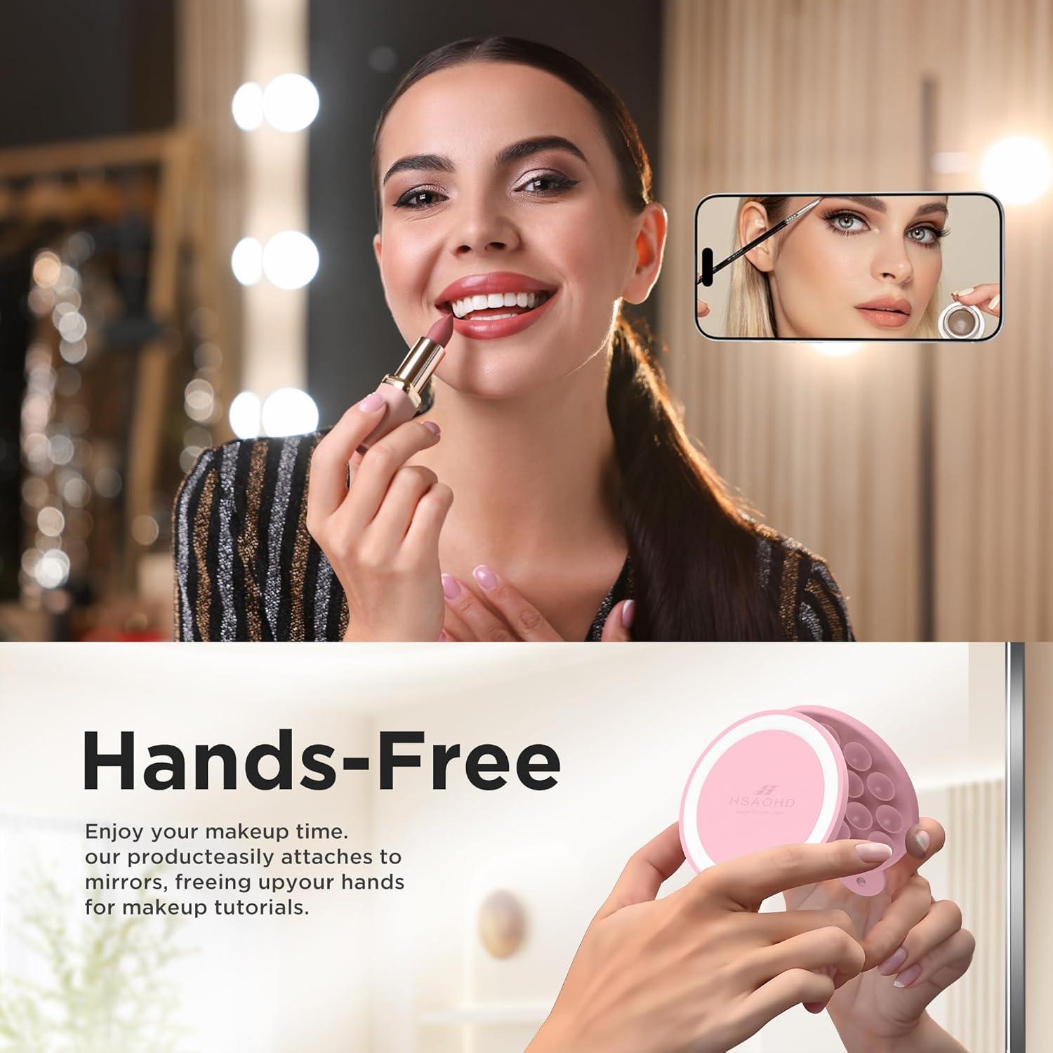 Soporte de Teléfono Magnético HSAOHD Rosa para Espejo