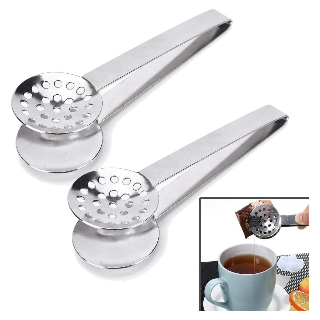 Pinzas de Acero Inoxidable Traderplus para Bolsitas de Té - 2 Unidades