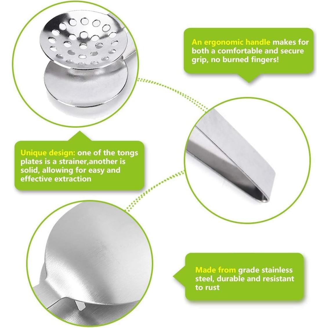 Pinzas de Acero Inoxidable Traderplus para Bolsitas de Té - 2 Unidades