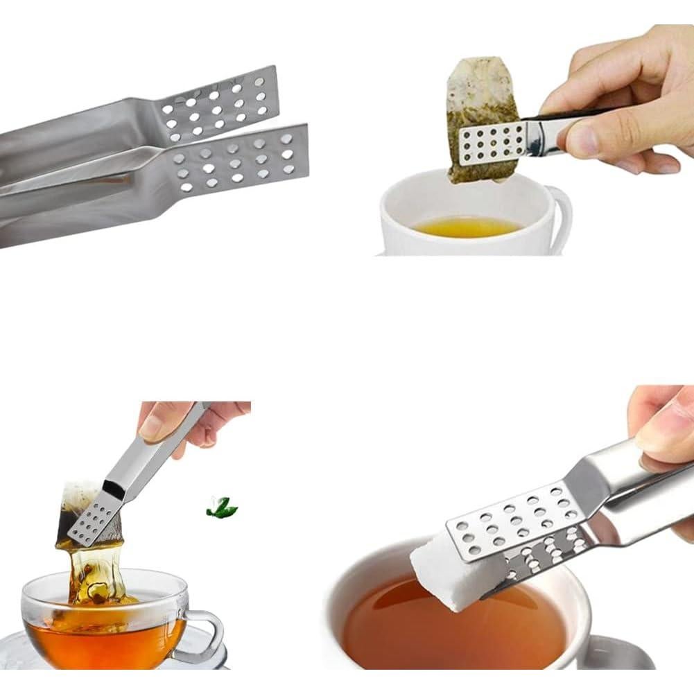 Paquete de 2 Pinzas para Bolsas de Té Acero Inoxidable Honkenda
