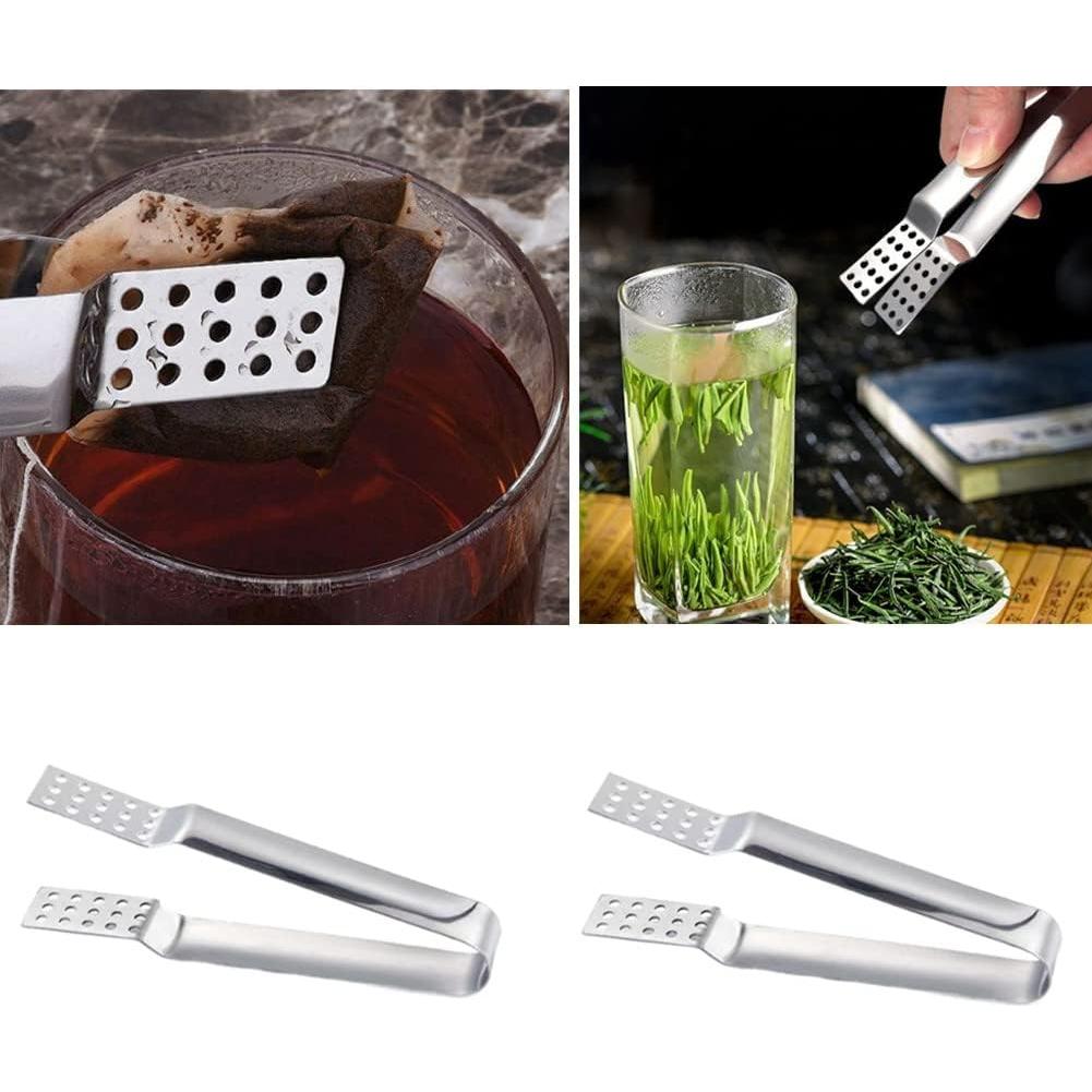Paquete de 2 Pinzas para Bolsas de Té Acero Inoxidable Honkenda