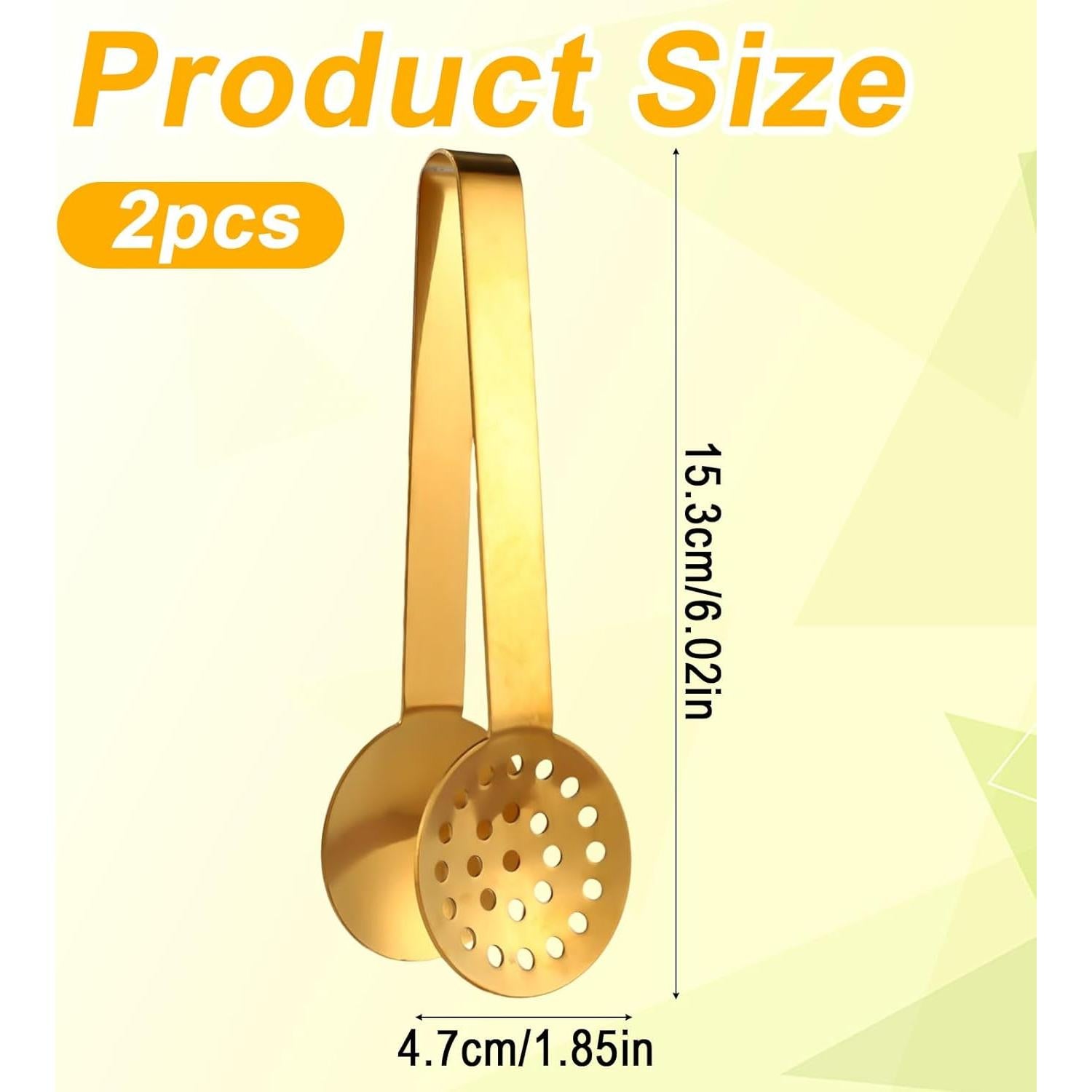 2 Pinzas para Bolsas de Té Gosknor Acero Inoxidable Dorado