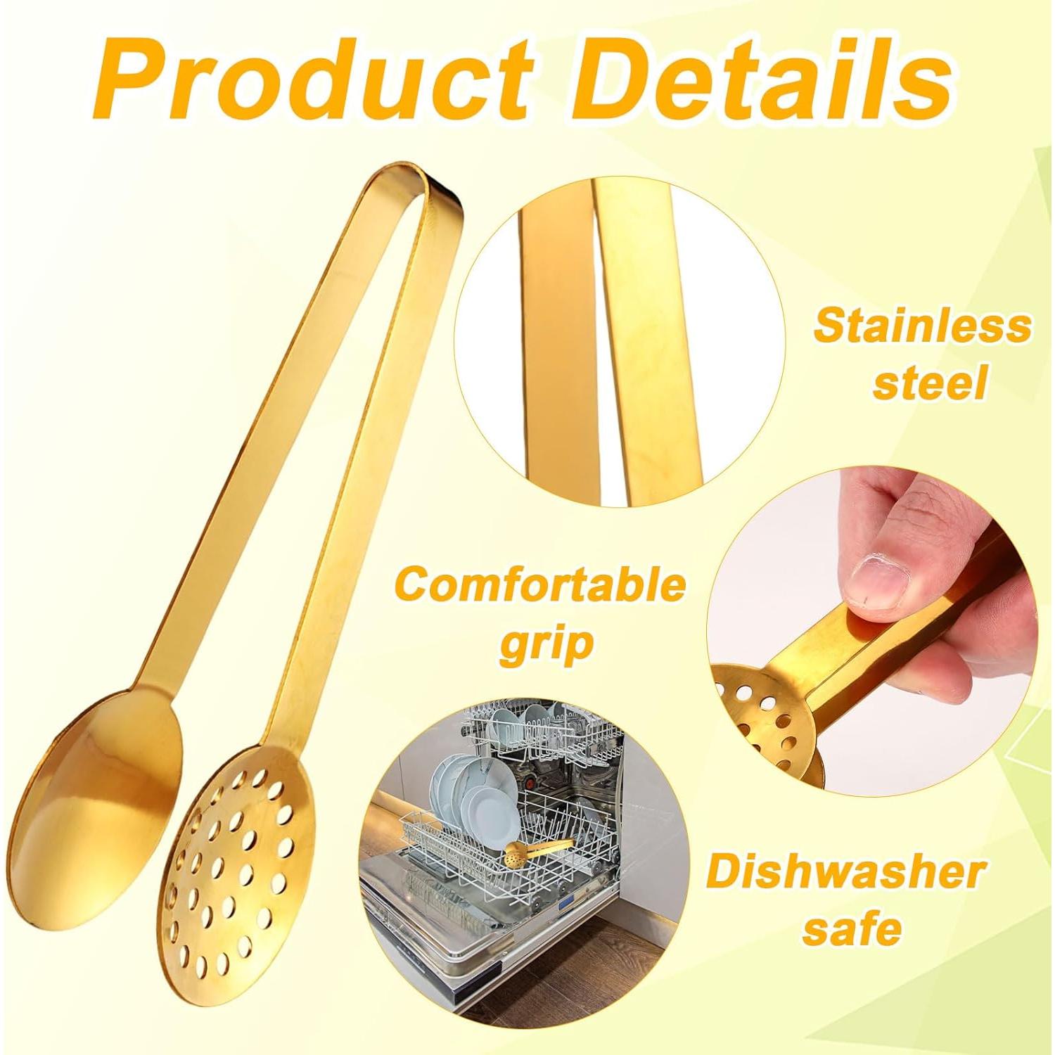 2 Pinzas para Bolsas de Té Gosknor Acero Inoxidable Dorado