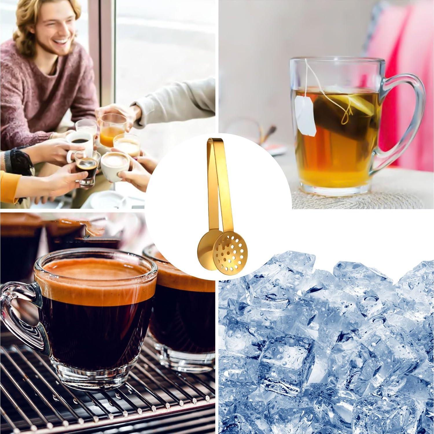 2 Pinzas para Bolsas de Té Gosknor Acero Inoxidable Dorado