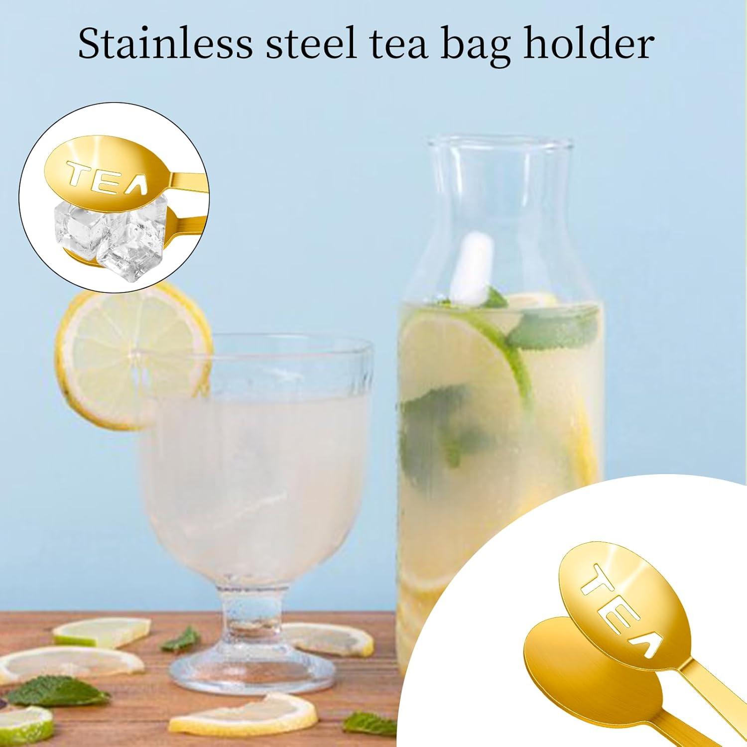 2 Pinzas de Acero Inoxidable Doradas Sliverdew para Té