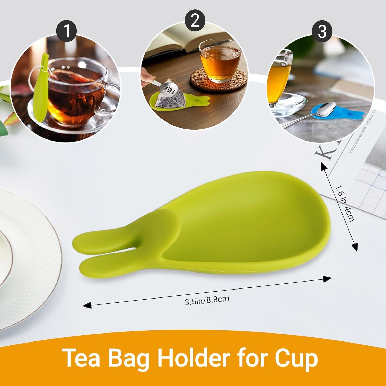 JEPELUS Exprimidor de Bolsas de Té Acero Inoxidable + Soporte