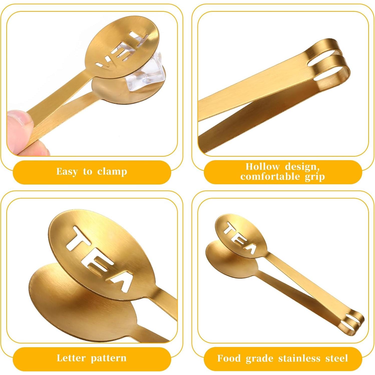 2 Clips Exprimidores de Bolsa de Té FdcLixuvol Acero Inoxidable