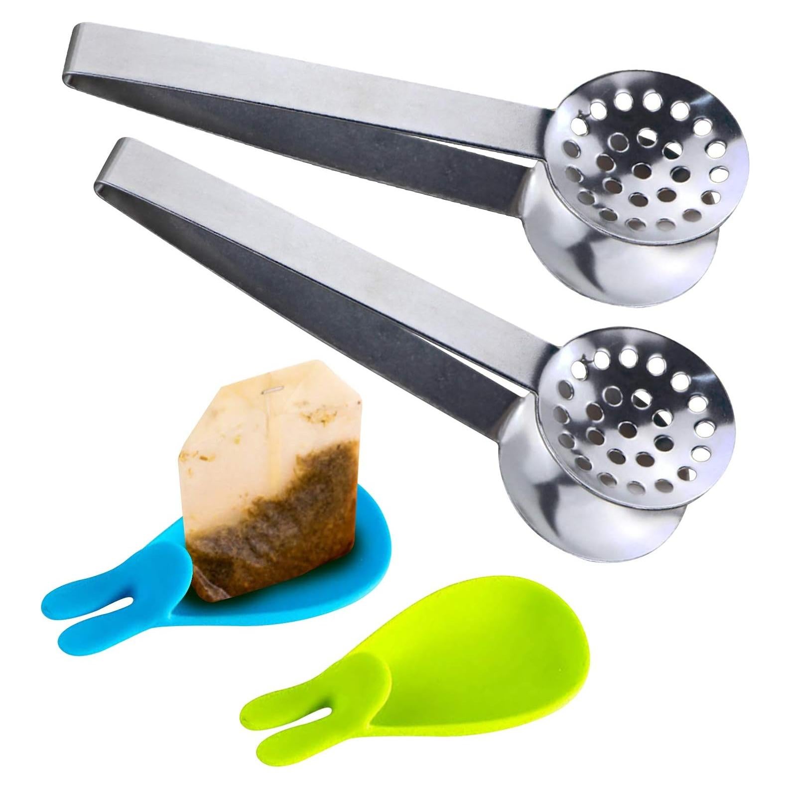 Pinzas de Té Acero Inoxidable JARDÍN DE CARACOL 15.24cm 2Pcs