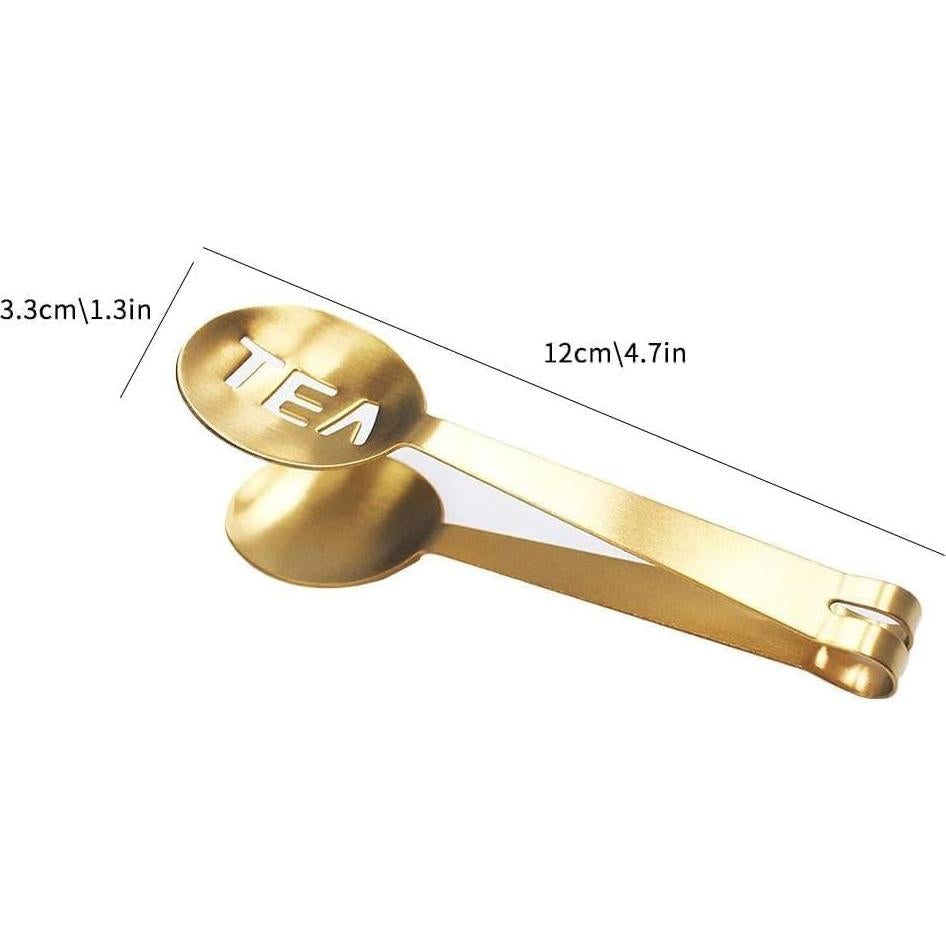 Pinzas de Té Doradas WLngtv de Acero Inoxidable 15.24 cm