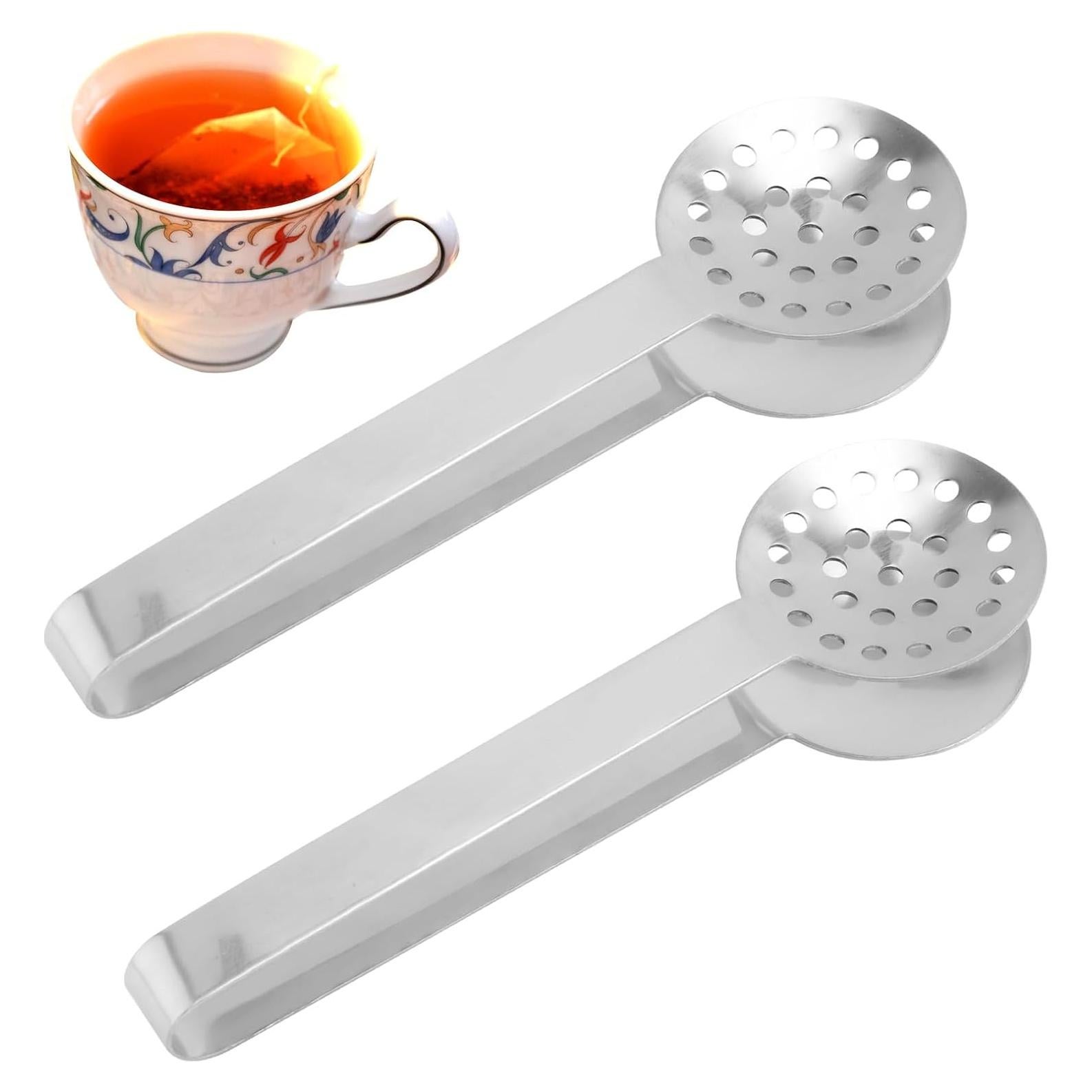 2 Pinzas de Acero Inoxidable para Exprimir Bolsitas de Té Gosknor