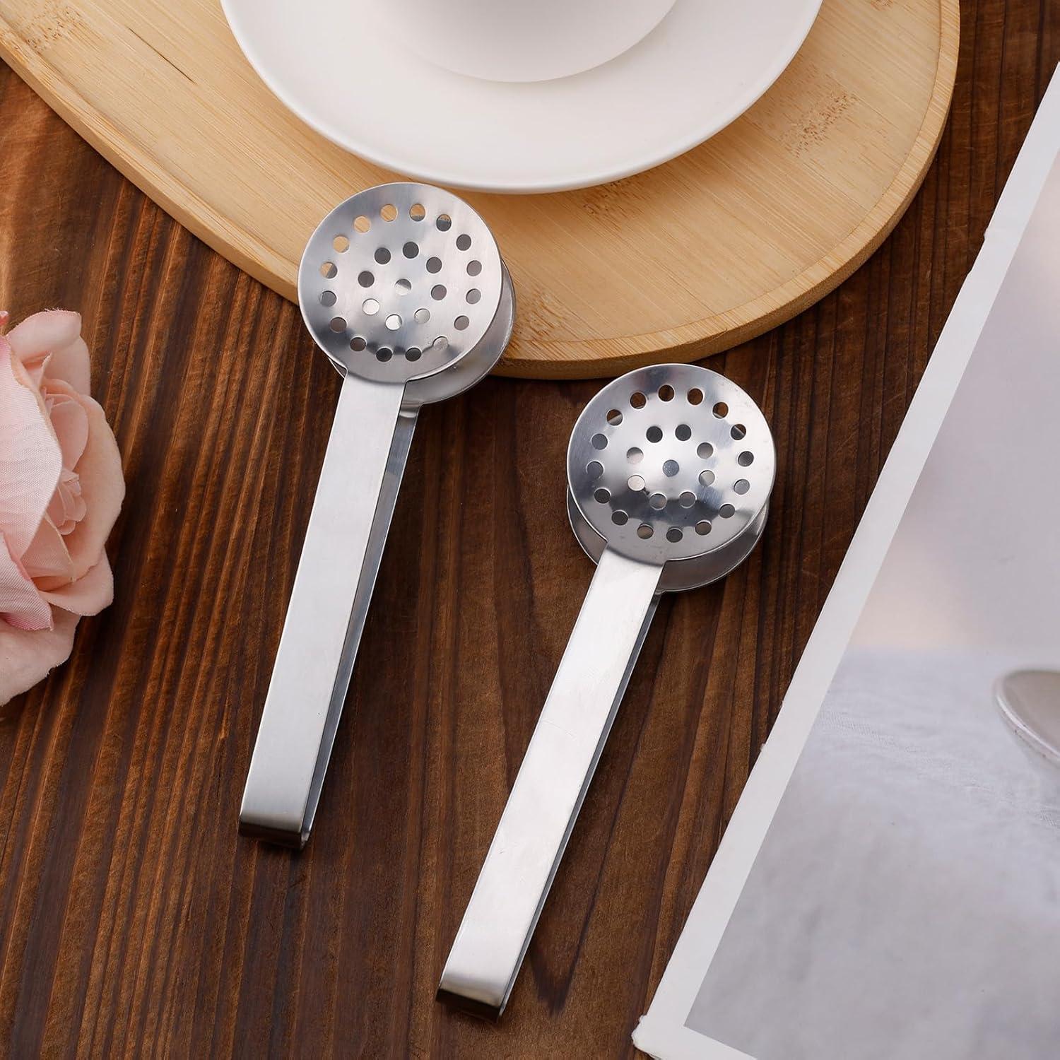 2 Pinzas de Acero Inoxidable para Exprimir Bolsitas de Té Gosknor