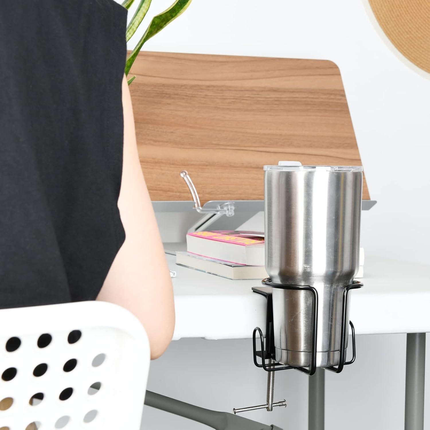 Soporte para Taza de Escritorio LEKUSHA Antidesbordamiento Negro