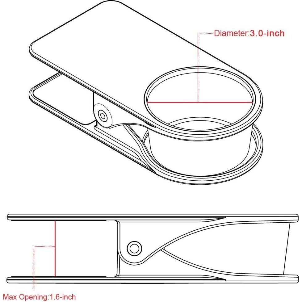 Soporte para Taza de Bebida Twinsisi - Clip Negro para Mesa