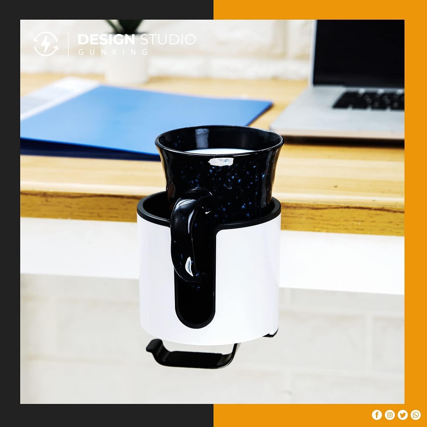 Soporte de Taza y Auriculares Gunking Blanco 2 en 1