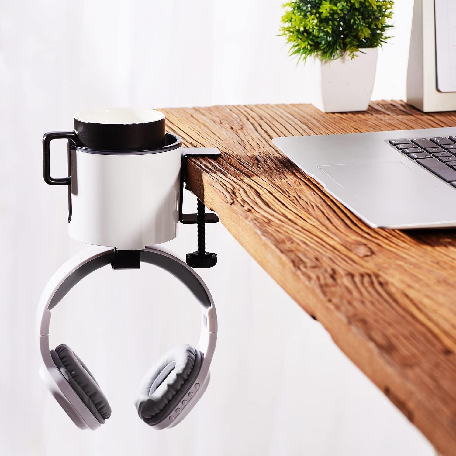 Soporte de Taza y Auriculares Gunking Blanco 2 en 1