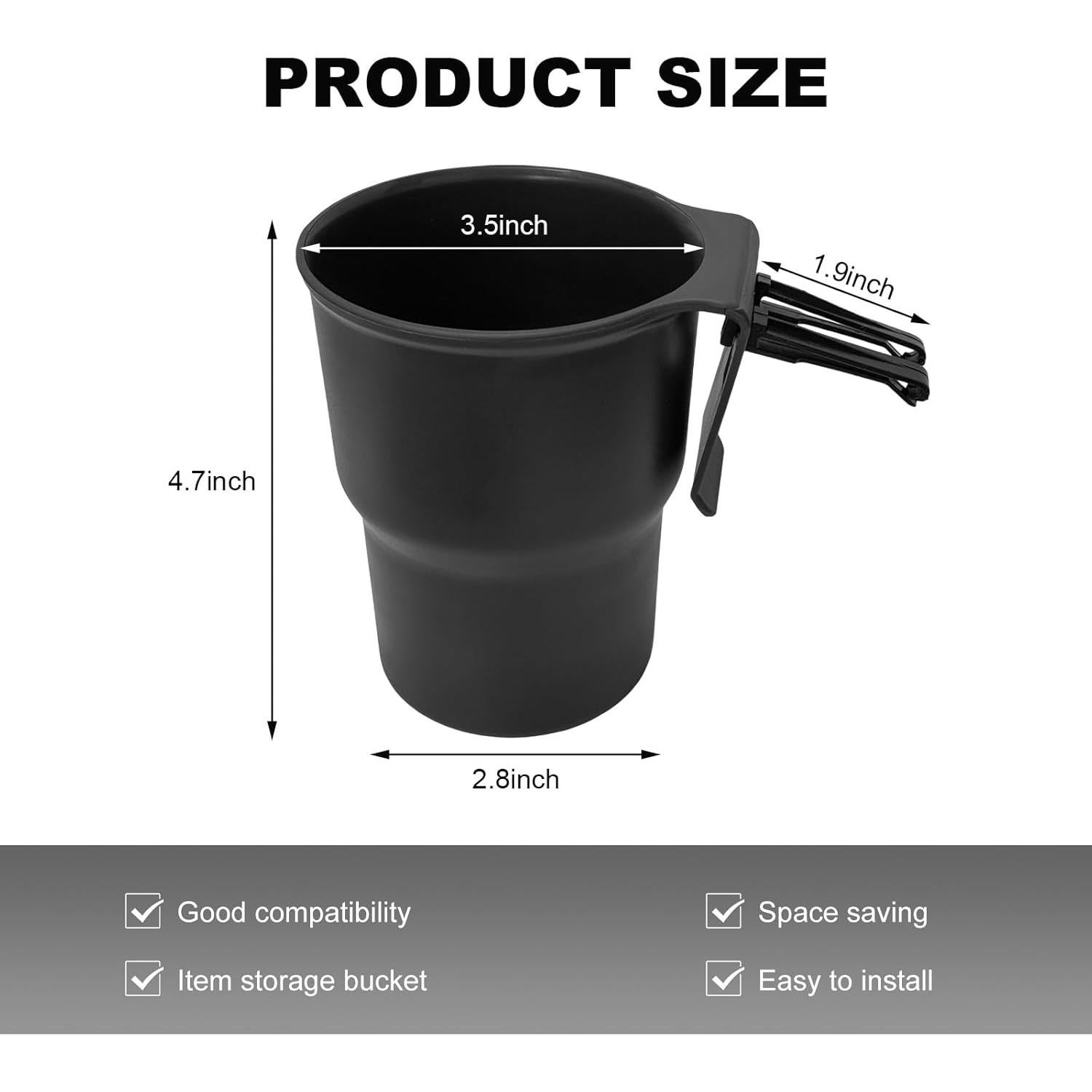 Soporte para Taza de Coche FSTURIOS Negro Ajuste Universal