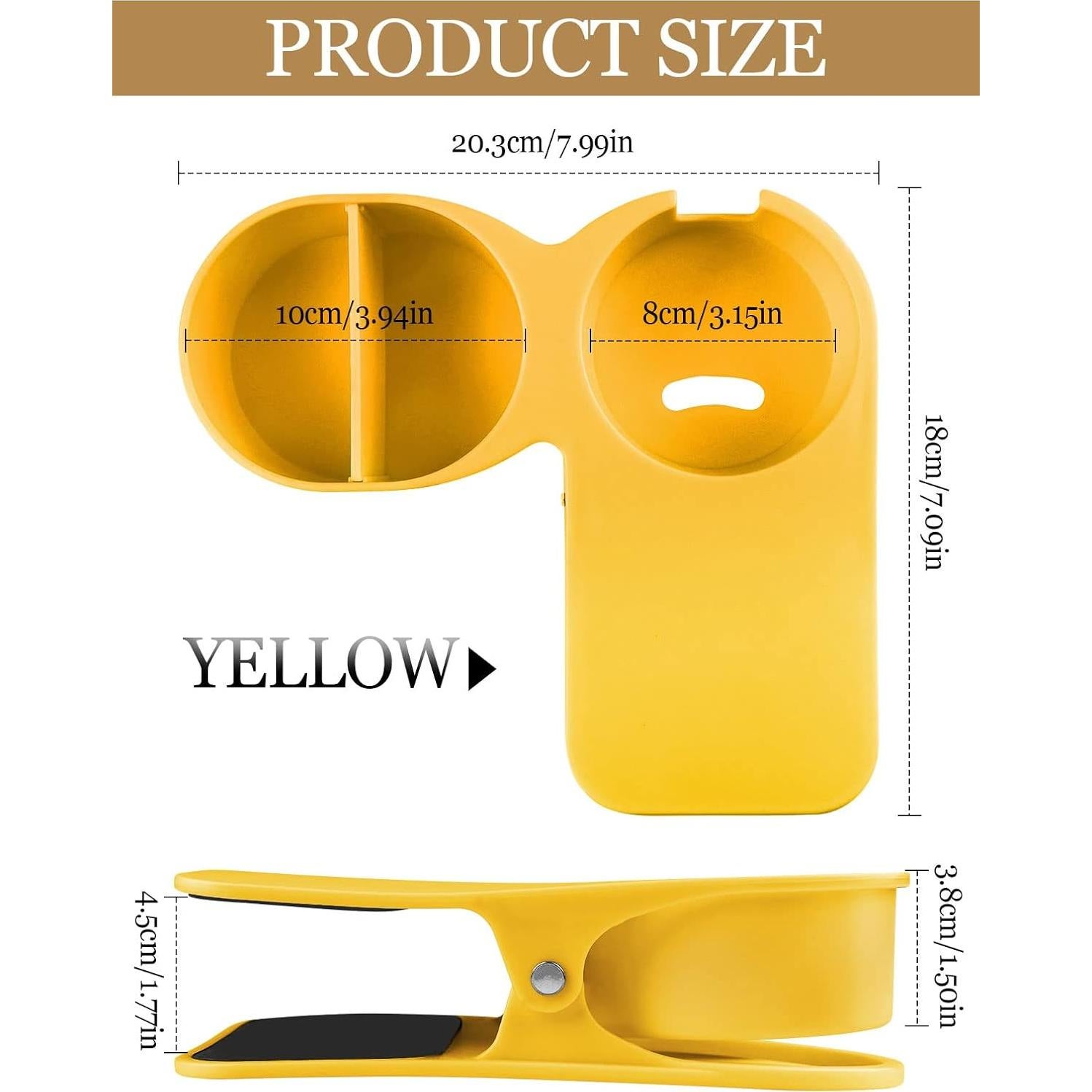 Soporte para Taza Kalolary Amarillo con Bandeja Almacenamiento