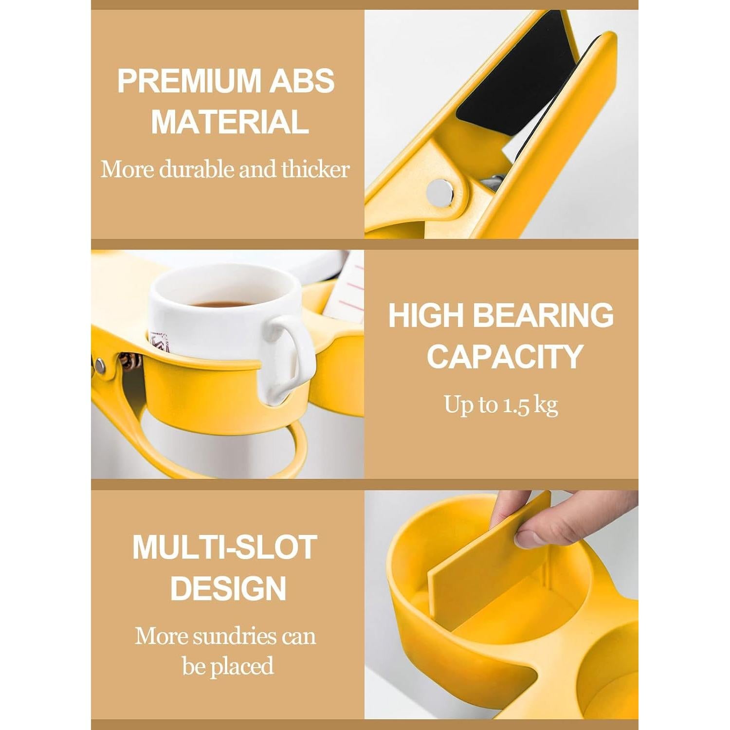 Soporte para Taza Kalolary Amarillo con Bandeja Almacenamiento