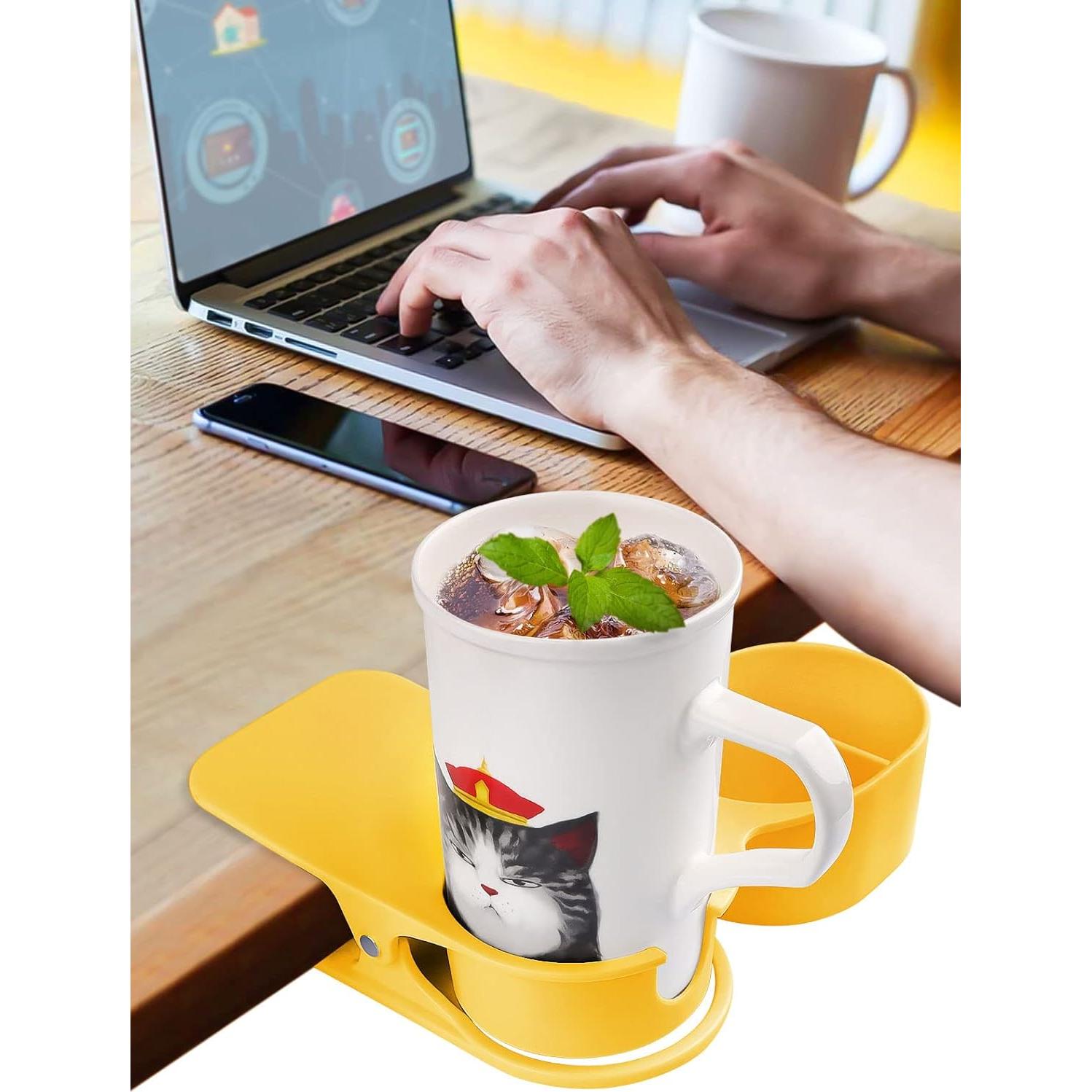 Soporte para Taza Kalolary Amarillo con Bandeja Almacenamiento