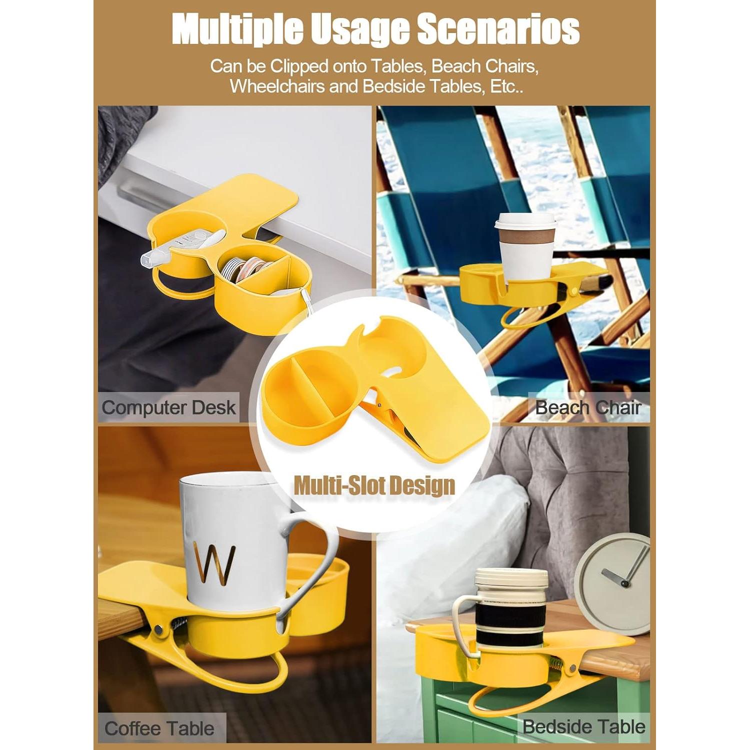 Soporte para Taza Kalolary Amarillo con Bandeja Almacenamiento