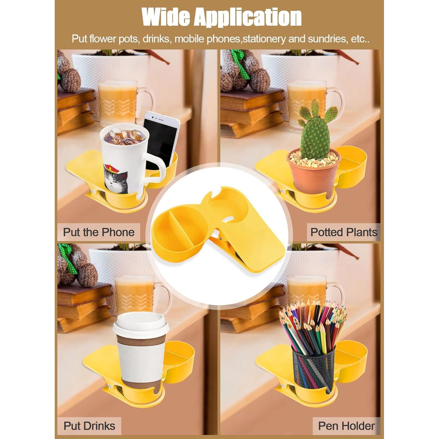 Soporte para Taza Kalolary Amarillo con Bandeja Almacenamiento