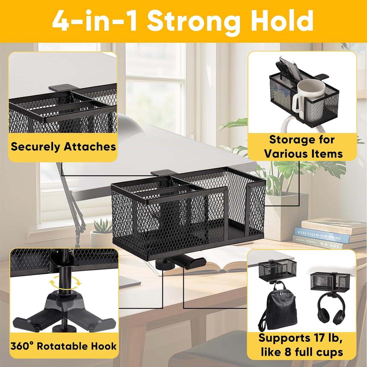 Soporte para Taza Clip On 4 en 1 OrgaFocus - Metal Negro