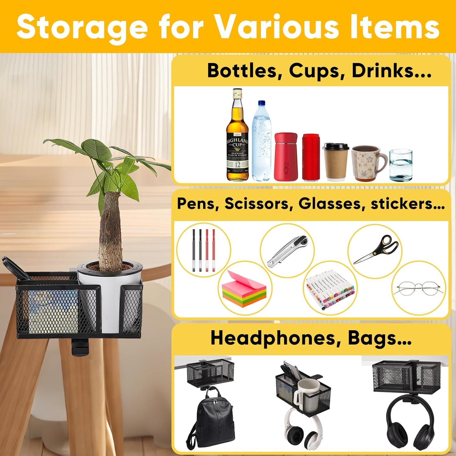 Soporte para Taza Clip On 4 en 1 OrgaFocus - Metal Negro