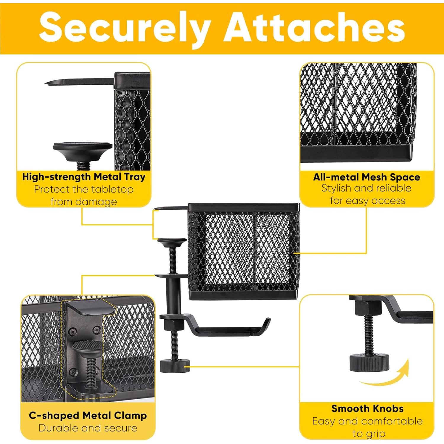 Soporte para Taza Clip On 4 en 1 OrgaFocus - Metal Negro