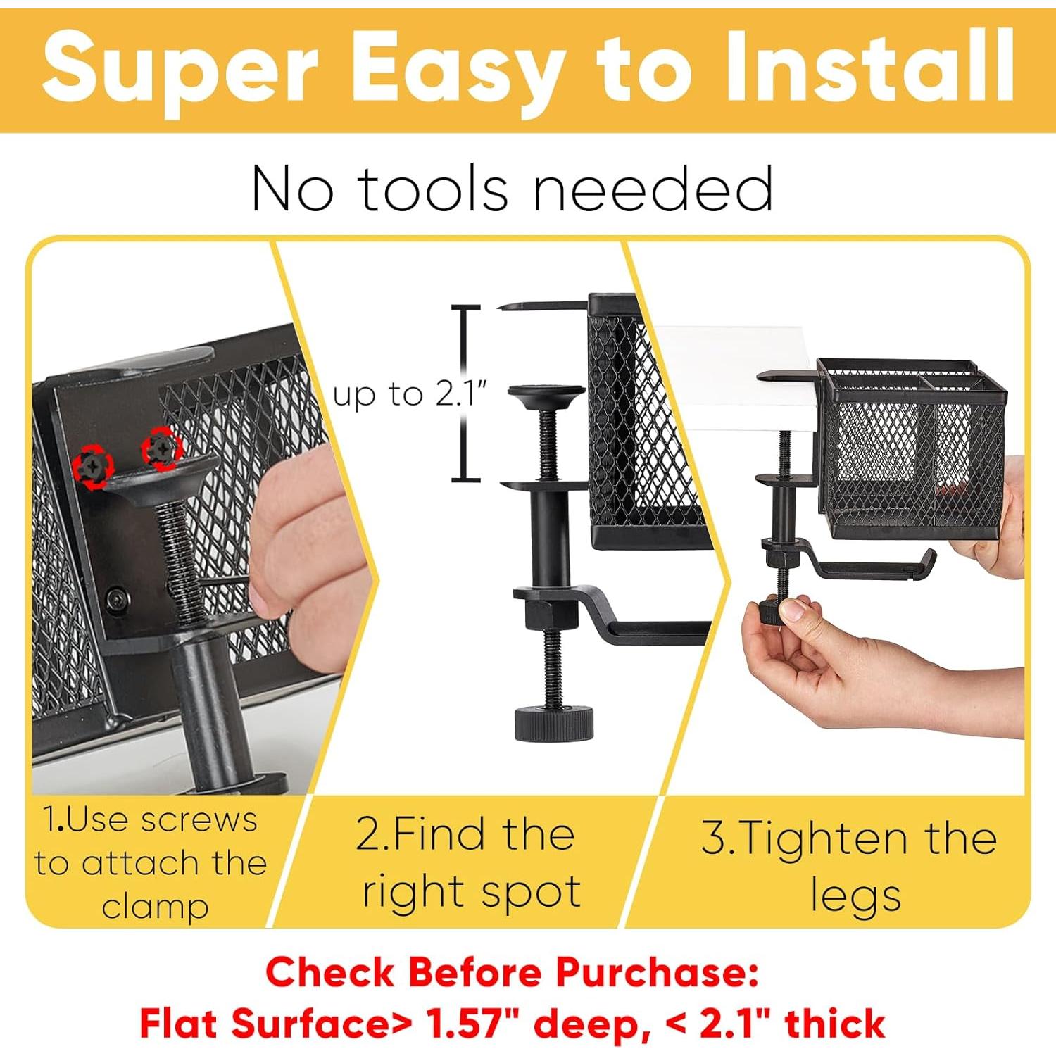 Soporte para Taza Clip On 4 en 1 OrgaFocus - Metal Negro