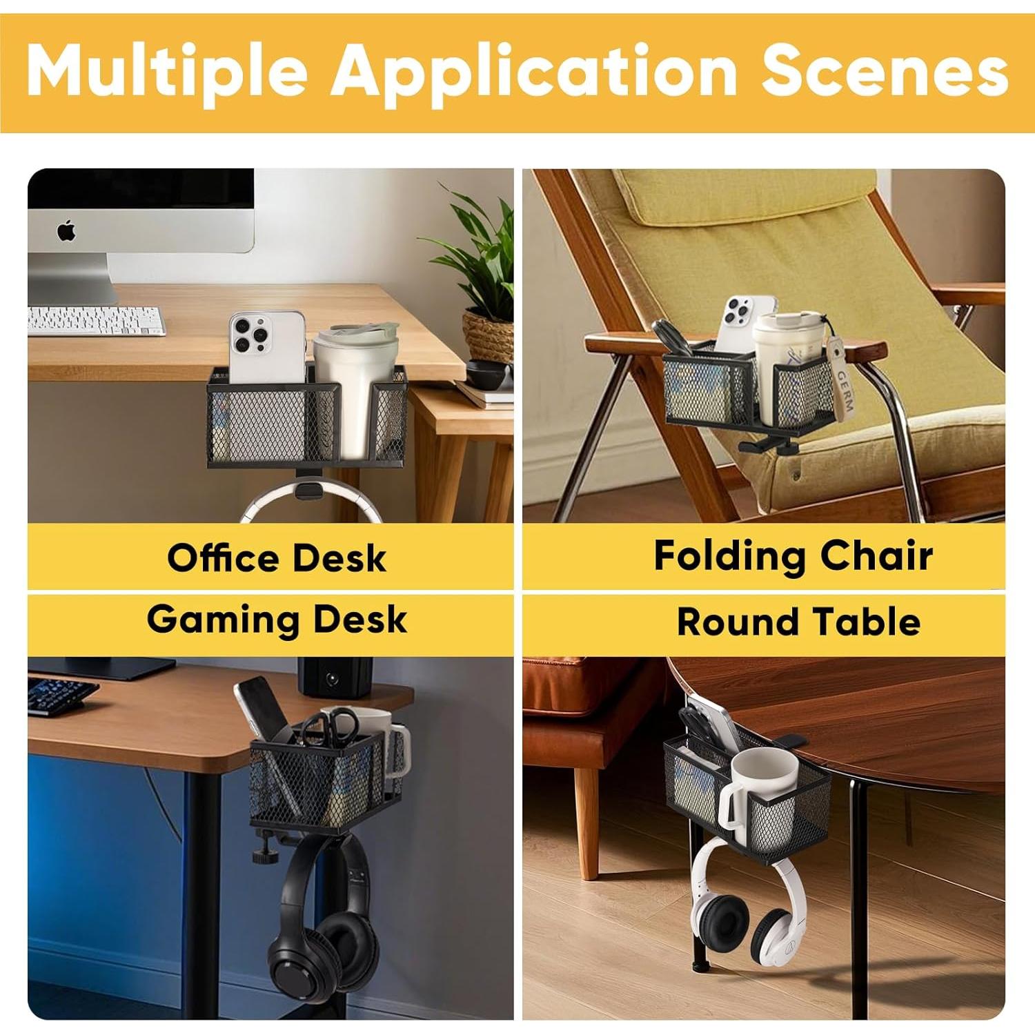 Soporte para Taza Clip On 4 en 1 OrgaFocus - Metal Negro