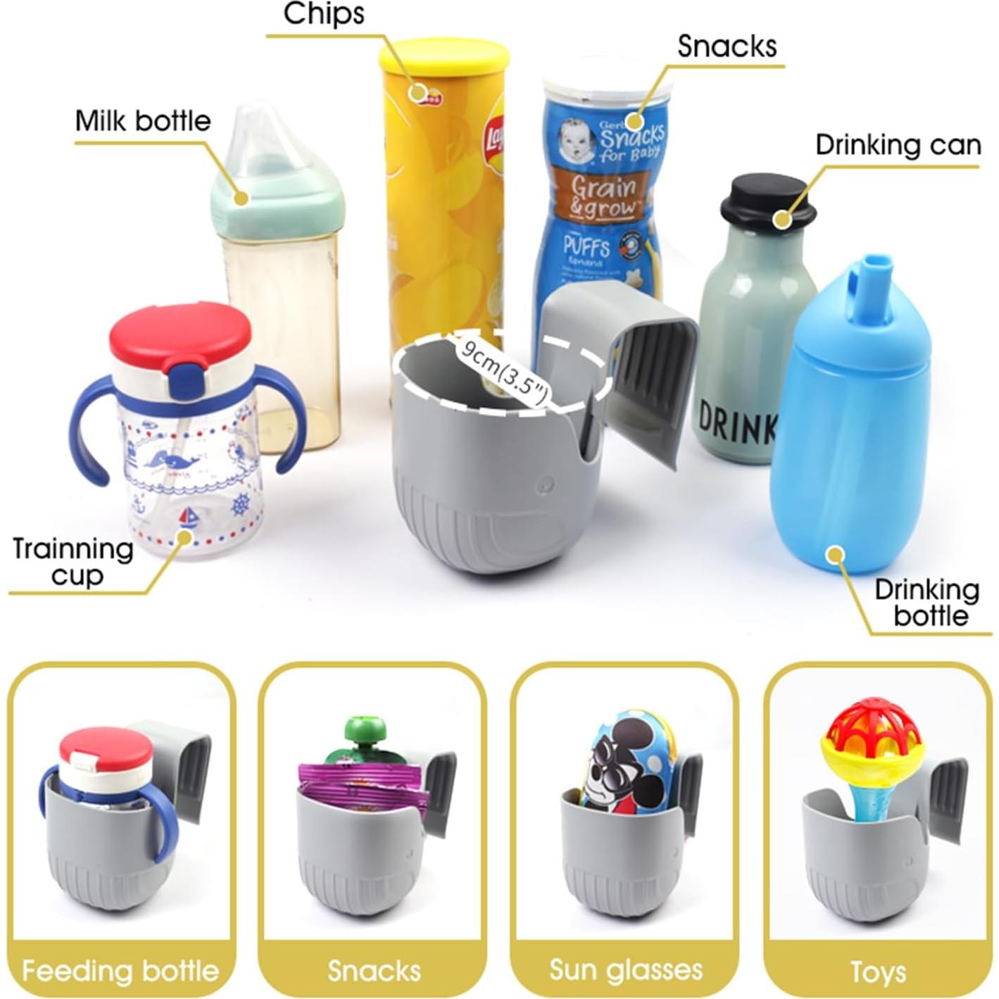 Soporte para Tazas Infantil WedFeir para Asientos de Auto - Gris