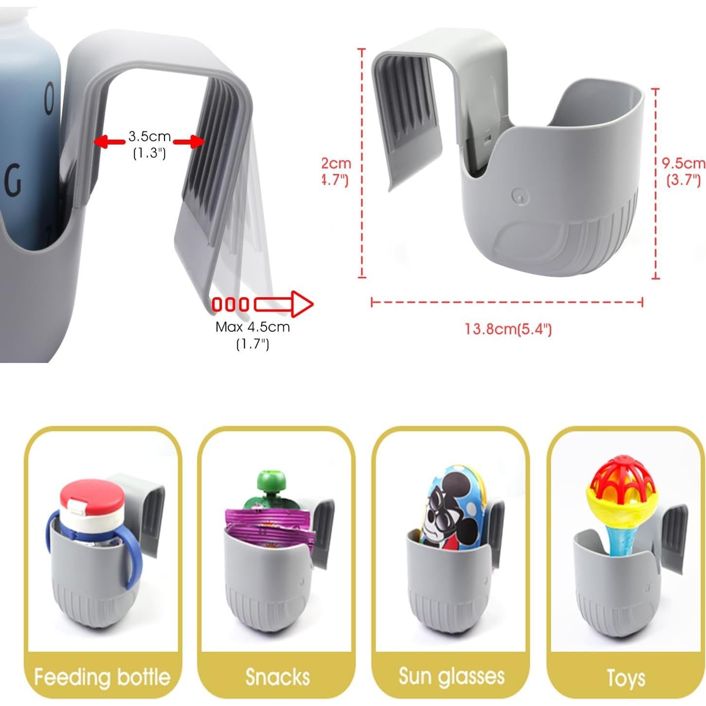 Soporte para Tazas Infantil WedFeir para Asientos de Auto - Gris