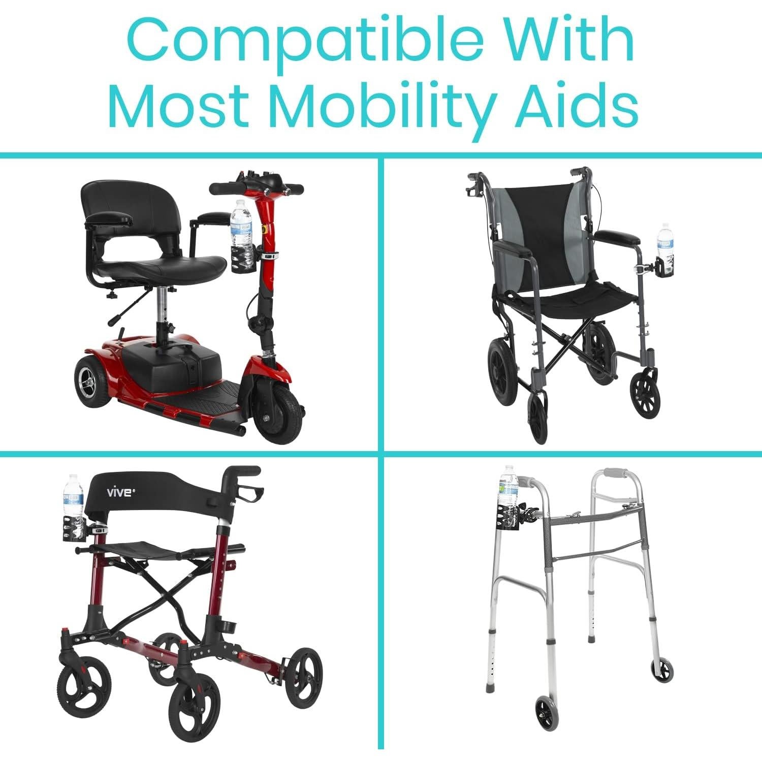 Soporte para Taza Ajustable Vive - Accesorio para Andador y Silla de Ruedas