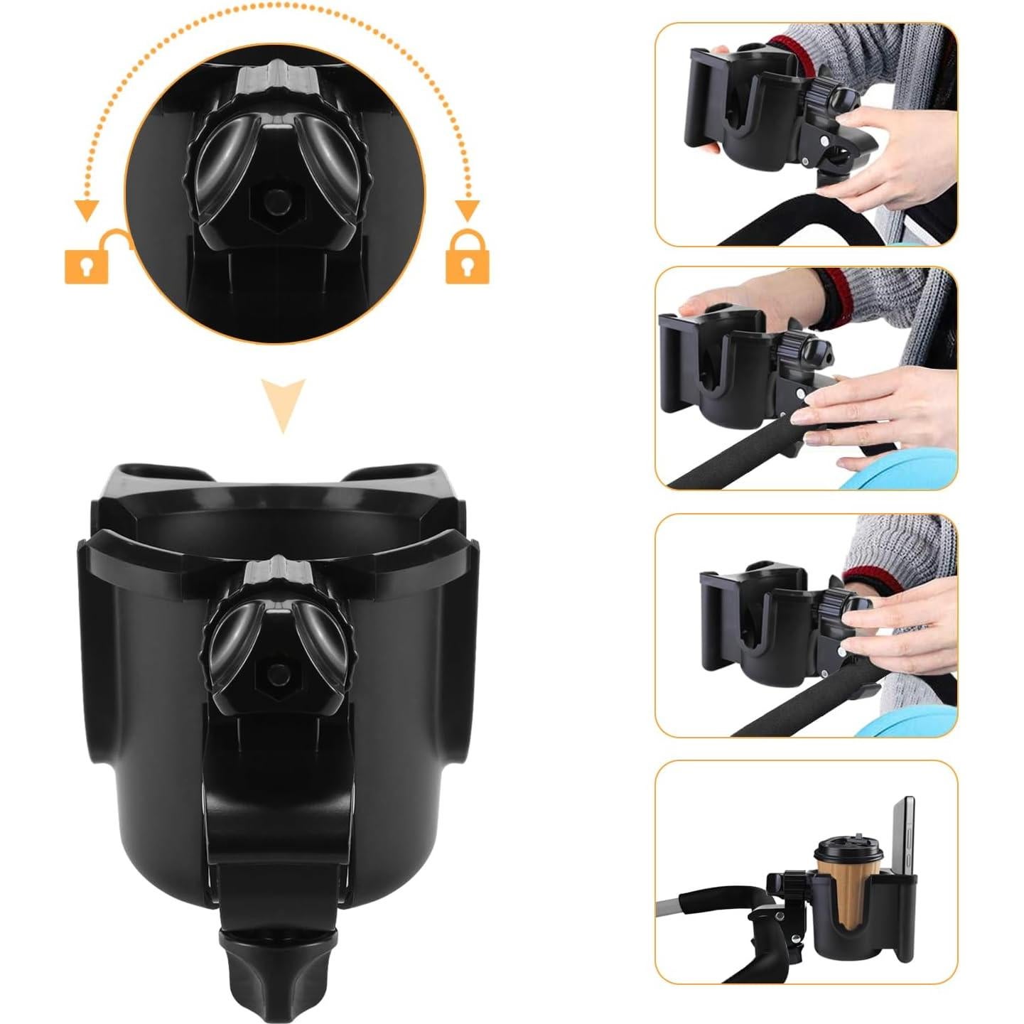 Soporte para Taza y Teléfono UMBEIBEI 2-en-1 Universal Negro