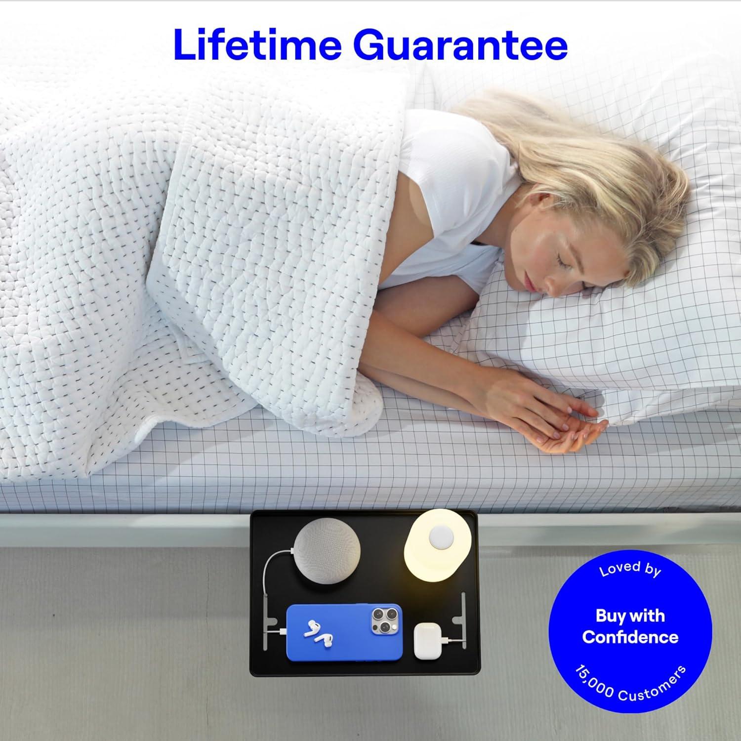 Estante de Cama BedShelfie CableCatch Negro 31.75x23.5 cm