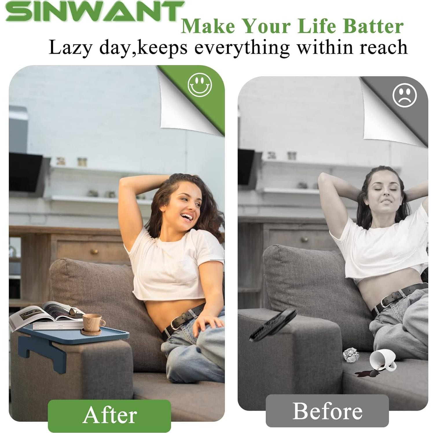 Bandeja para Brazo de Sofá SINWANT - Bambú Plegable 35x25cm