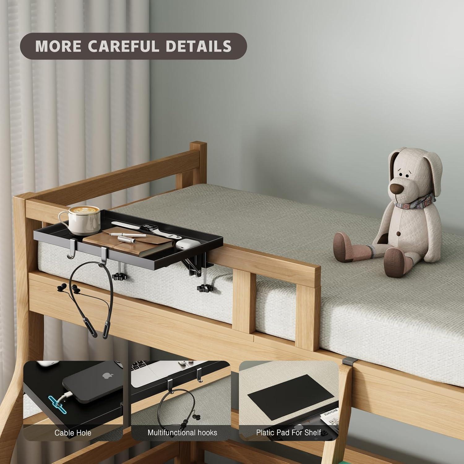 Estante de Cama Plegable Magheo Negro 32x23.5 cm Clip-On