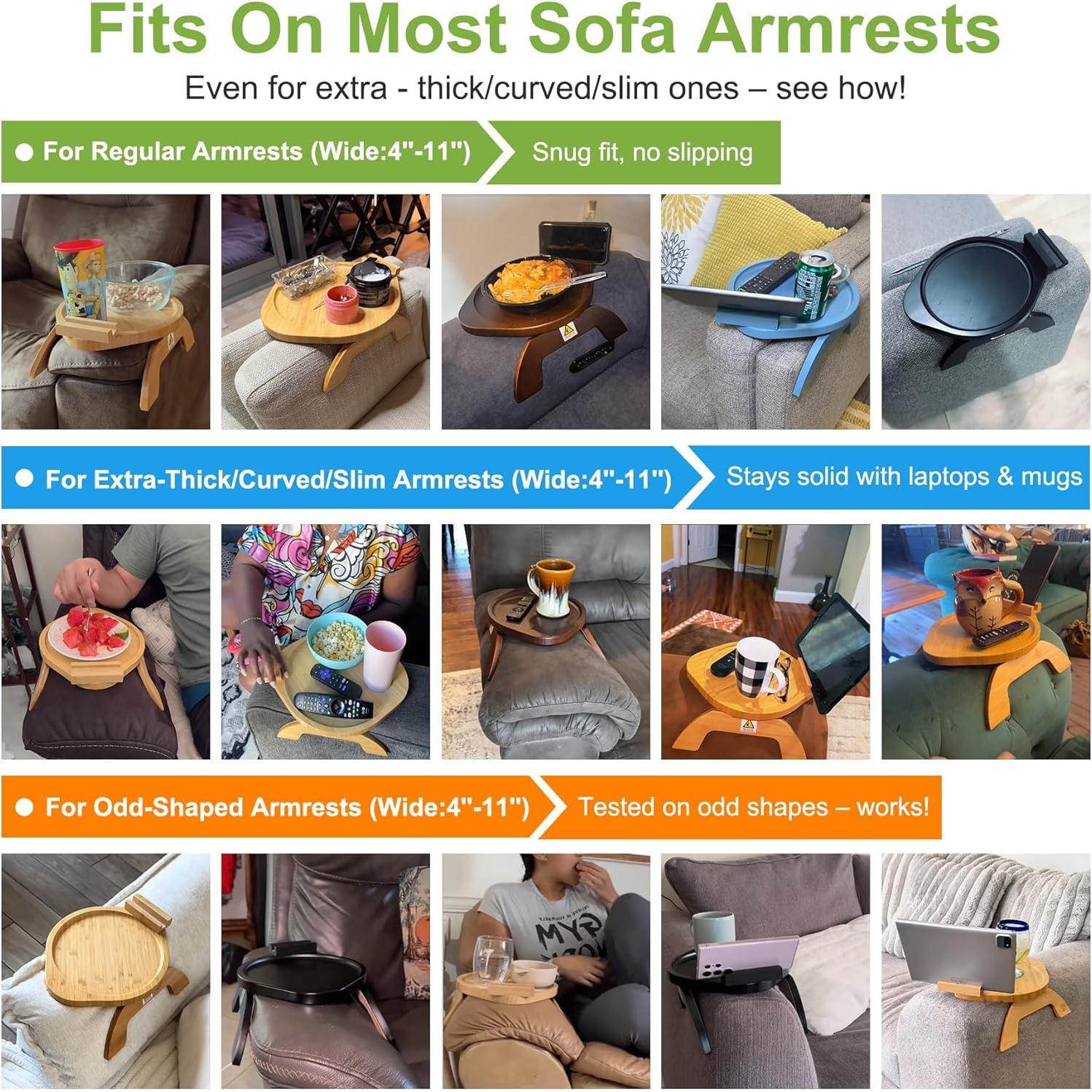 Mesa de bandeja para brazo de sofá AISONGDONG de bambú 30cm