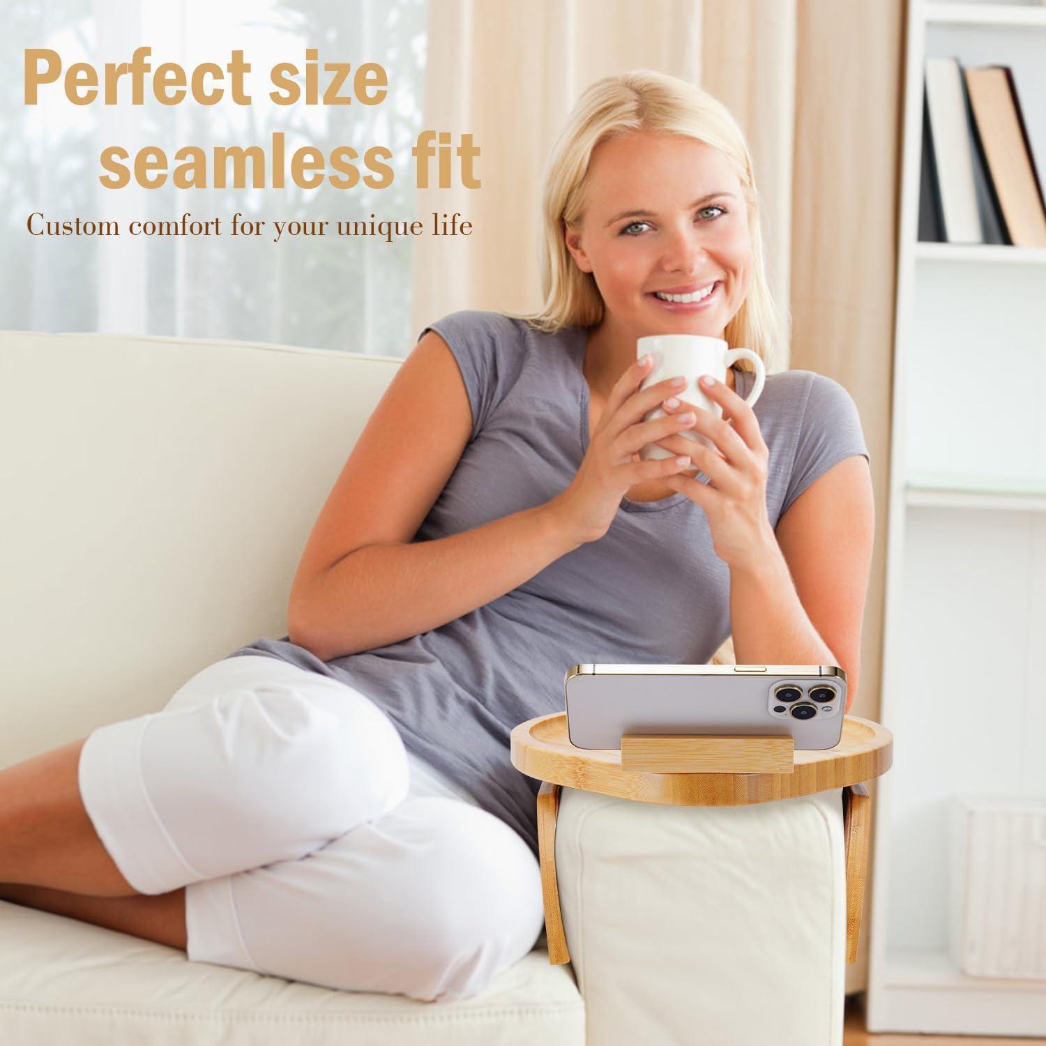 Mesa de bandeja para brazo de sofá AISONGDONG de bambú 30cm