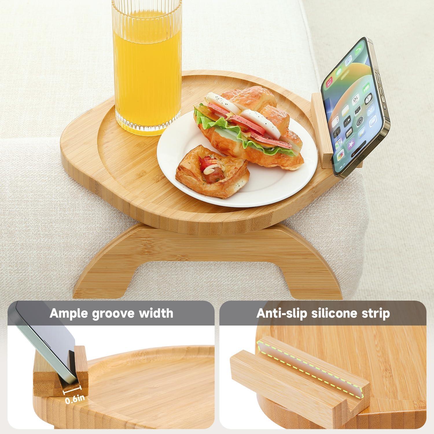 Mesa de bandeja para brazo de sofá AISONGDONG de bambú 30cm