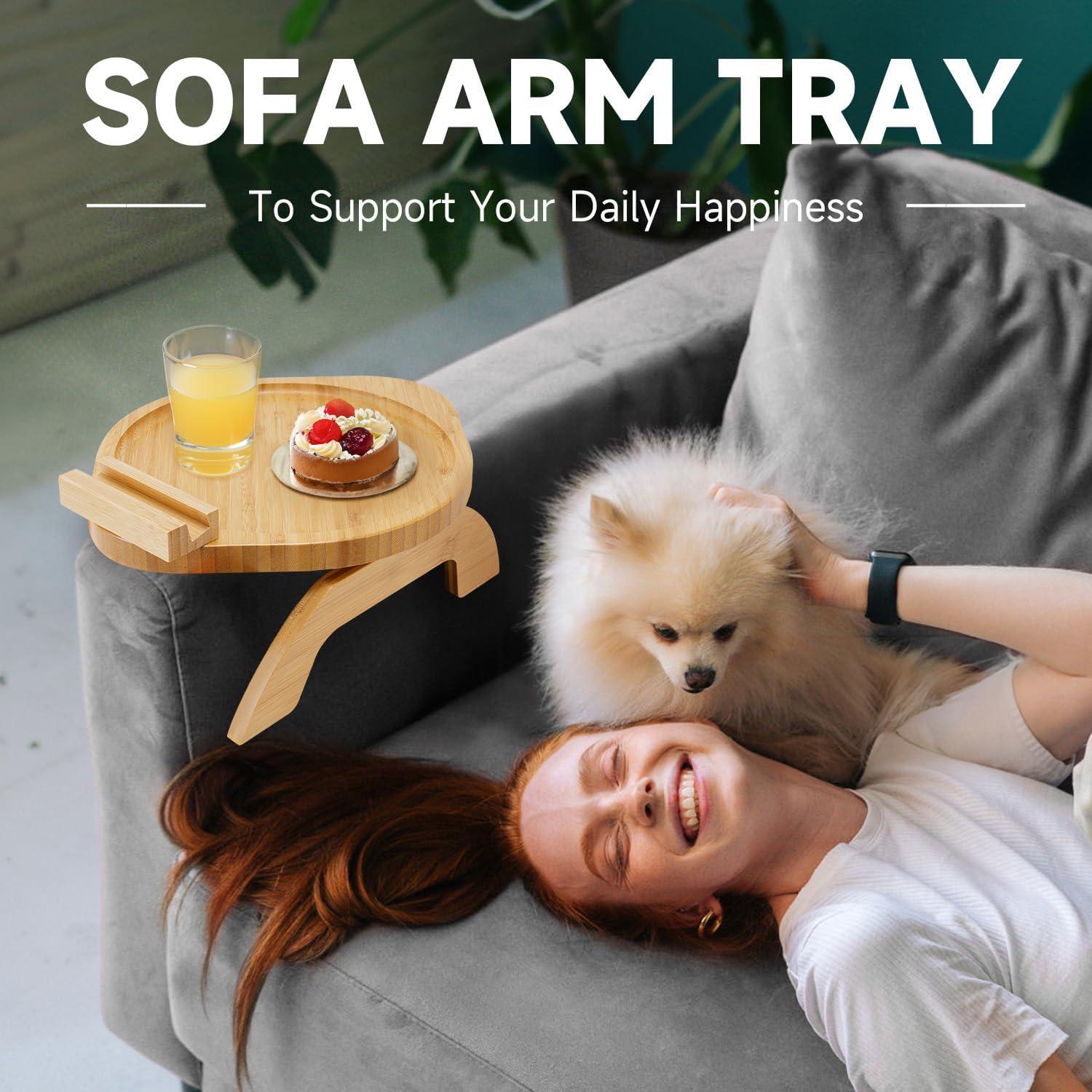 Mesa de bandeja para brazo de sofá AISONGDONG de bambú 30cm