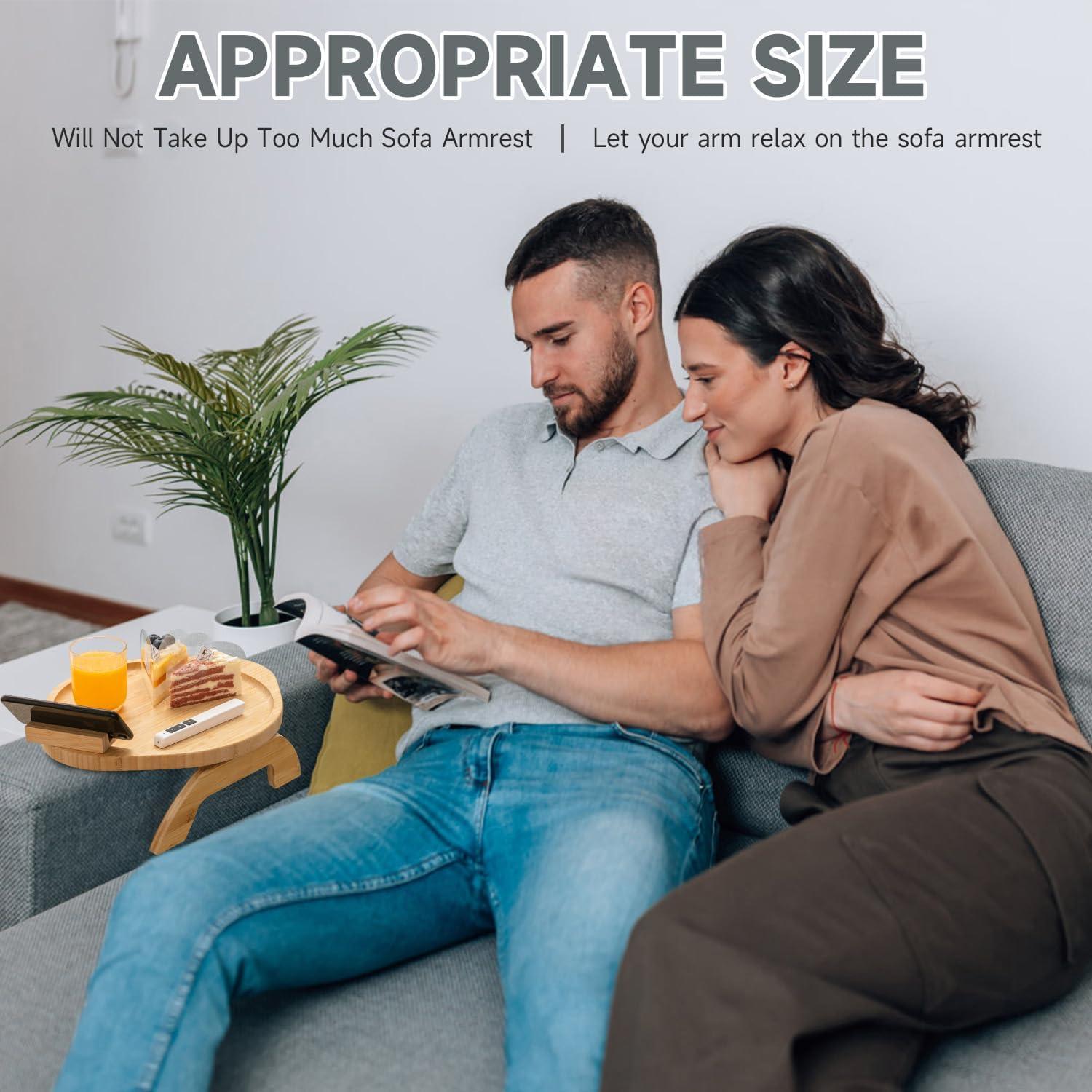 Mesa de bandeja para brazo de sofá AISONGDONG de bambú 30cm