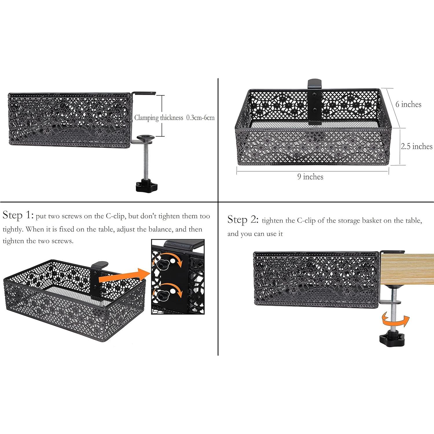 Organizador de Escritorio Clip-on Aurynns Negro 22.86x15.24cm