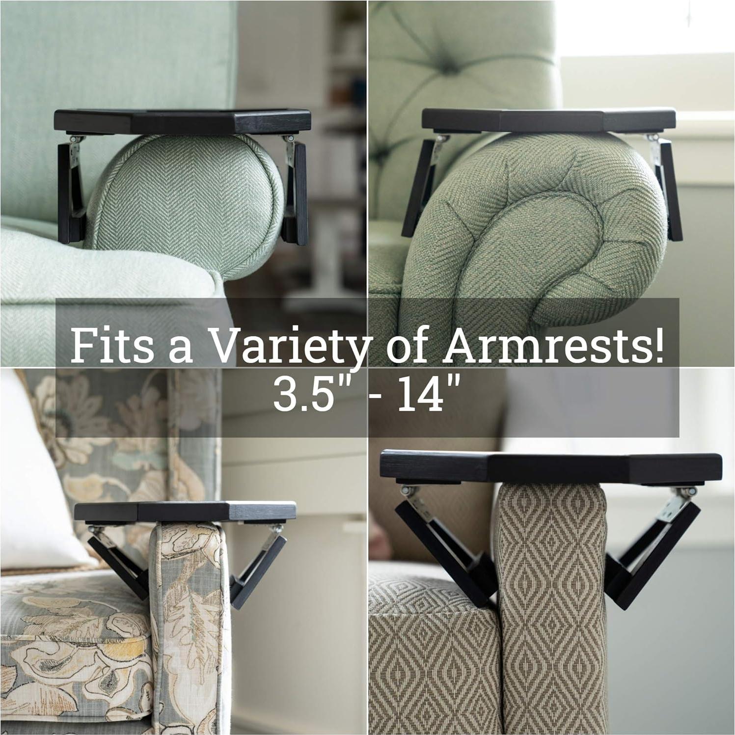 Mesa de Brazo de Sofá Shamrock Home Trayble 33x27.4cm Negro