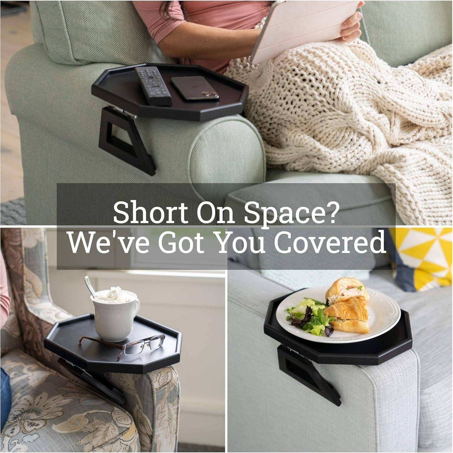 Mesa de Brazo de Sofá Shamrock Home Trayble 33x27.4cm Negro